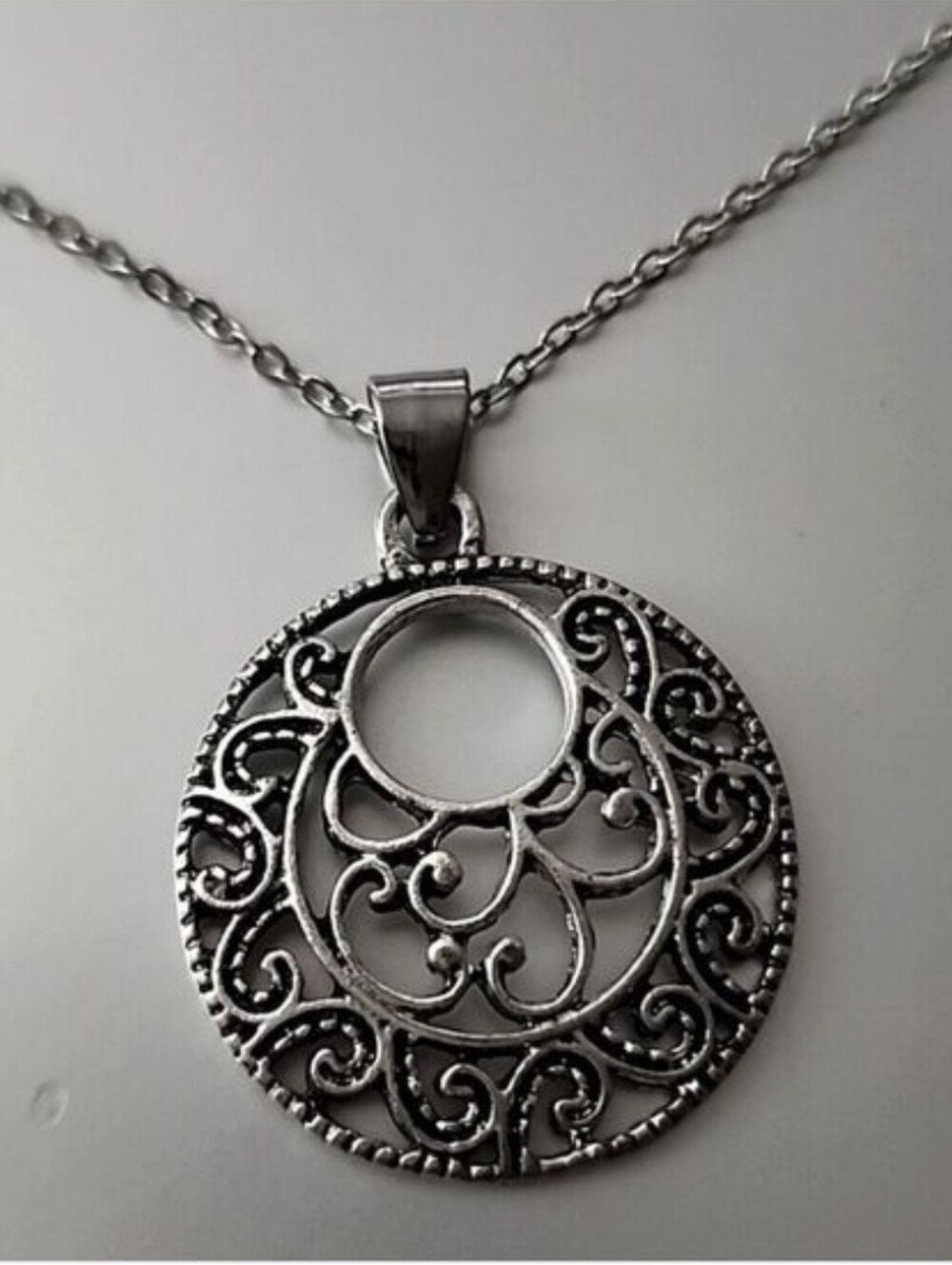 Boho Disc Tribal Neckl 16 inch Chain